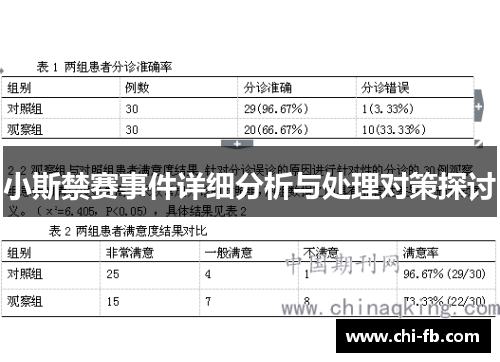 小斯禁赛事件详细分析与处理对策探讨